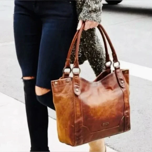 Frye Red Leather Tote Bag - Picture 11 of 12